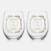 50周年記念パーソナライズされたガラスワインタンブラー ステムなしワイングラス (裏面)