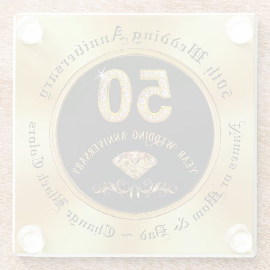 50周年記念パーソナライズされたギフトアイディア, ガラスコースター (裏面)
