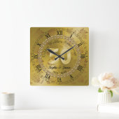 50周年記念パーソナライズされたギフトアイディア スクエア壁時計 (ホーム)