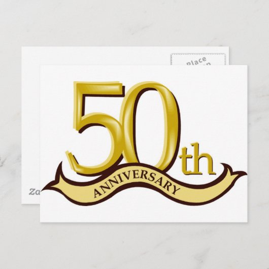 50周年記念パーソナライズされたギフト ポストカード (正面/裏面)