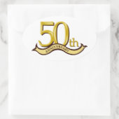 50周年記念パーソナライズされたギフト 楕円形シール (バッグ)