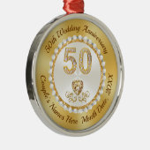 50周年記念パーソナライズされたクリスマスオーナメント メタルオーナメント (右)