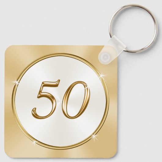 50周年記念パーソナライズされたパーティーの好意 キーホルダー (裏面)