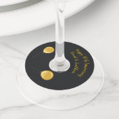 50周年記念パーソナライズされたワイングラスラベル ワイングラスタグ (クローズアップ)