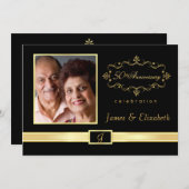 50周年記念パーソナライズされた写真招待状 招待状 (正面/裏面)