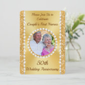 50周年記念パーソナライズされた写真招待状 招待状 (スタンド正面)