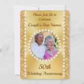 50周年記念パーソナライズされた写真招待状 招待状 (正面)
