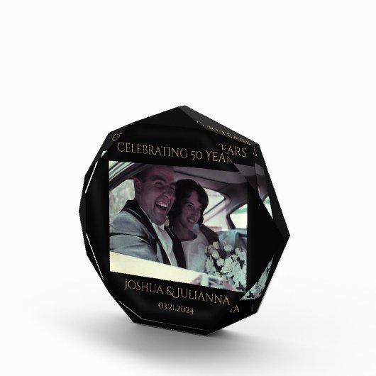 50周年記念パーソナライズされた写真記念 フォトブロック (右)