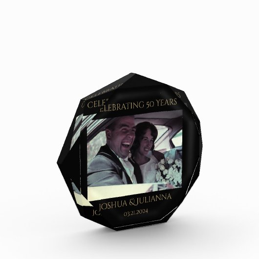 50周年記念パーソナライズされた写真記念 フォトブロック (左)
