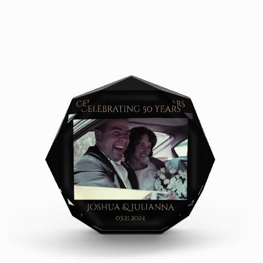 50周年記念パーソナライズされた写真記念 フォトブロック (正面)