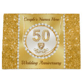 50周年記念パーソナライズされた抱き枕、4サイズ ラージペーパーバッグ (正面)