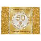 50周年記念パーソナライズされた抱き枕、4サイズ ラージペーパーバッグ (裏面)