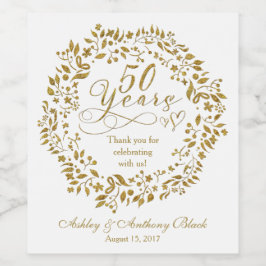 50周年記念パーソナライズされた ワインラベル