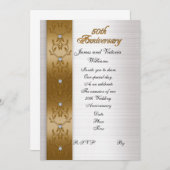 50周年記念パーティの招待状エレガント金ゴールド 招待状 (正面/裏面)