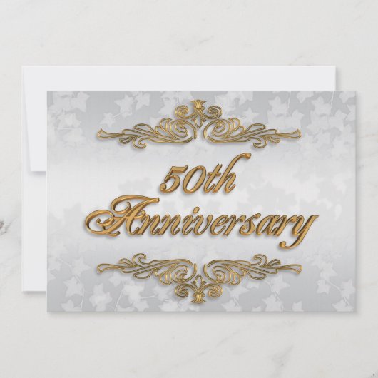 50周年記念パーティの招待状カーエレガントド 招待状 (正面)