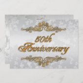 50周年記念パーティの招待状カーエレガントド 招待状 (正面/裏面)