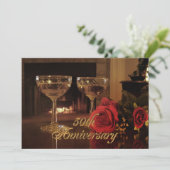 50周年記念パーティの招待状バラワイン 招待状 (スタンド正面)