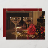 50周年記念パーティの招待状バラワイン 招待状 (正面/裏面)