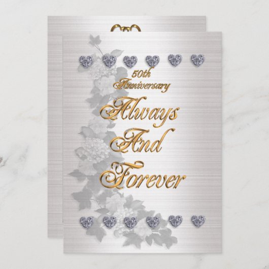 50周年記念パーティの招待状ビクトリアン天使 招待状 (正面/裏面)