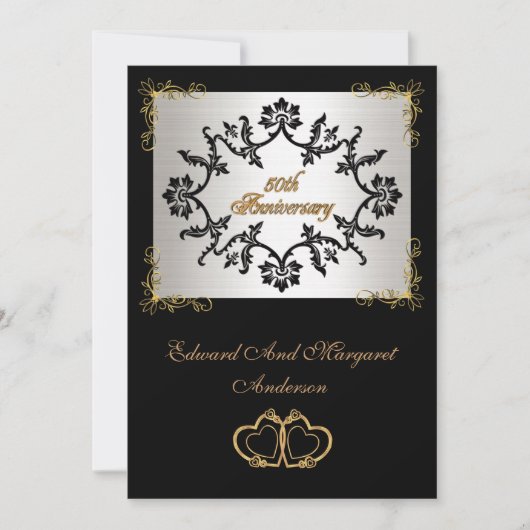 50周年記念パーティの招待状ブラックと何… 招待状 (正面)