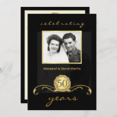 50周年記念パーティの招待状ヴィンテージ旋回 招待状 (正面/裏面)