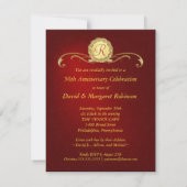 50周年記念パーティの招待状-エレガント赤 招待状 (裏面)