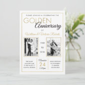 50周年記念パーティの招待状、フェイク金ゴールド 招待状 (スタンド正面)