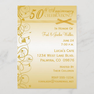 50周年記念パーティの招待状 招待状