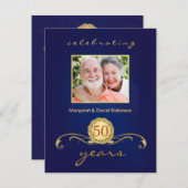 50周年記念パーティの招待状-青王室の 招待状 (正面/裏面)