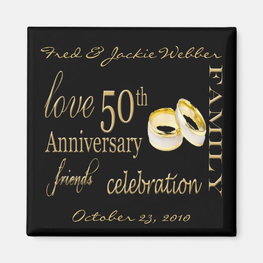 50周年記念パーティーのお気に入り – パーソナライズする簡単 マグネット (正面)