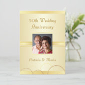 50周年記念パーティーエレガント金ゴールド招待状 招待状 (スタンド正面)