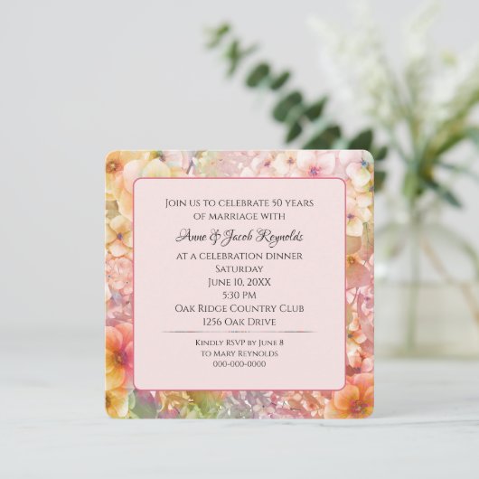 50周年記念パーティーコスモスフローラ園 招待状 (スタンド正面)