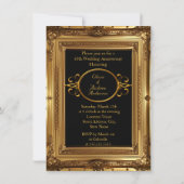 50周年記念パーティーゴールデンフレームフォト 招待状 (裏面)