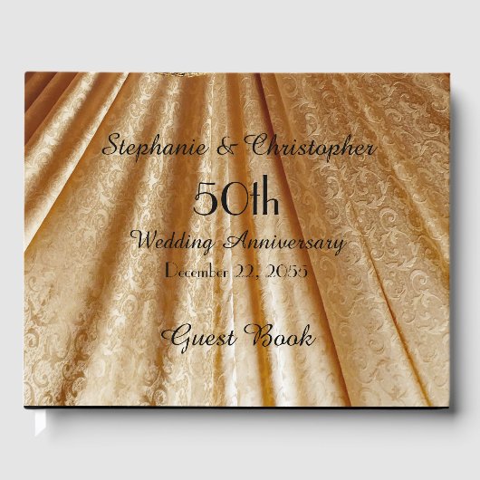50周年記念パーティードレープ金ゴールド生地 ゲストブック (正面)