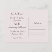 50周年記念パーティーピンクローズを保存 案内ポストカード (裏面)