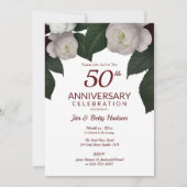 50周年記念パーティーホワイトローズ 招待状 (正面)