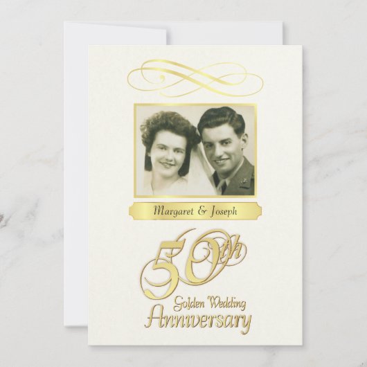 50周年記念パーティー写真招待状 招待状 (正面)