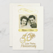 50周年記念パーティー写真招待状 招待状 (正面/裏面)