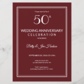 50周年記念パーティー招待状 メニュー (裏面)
