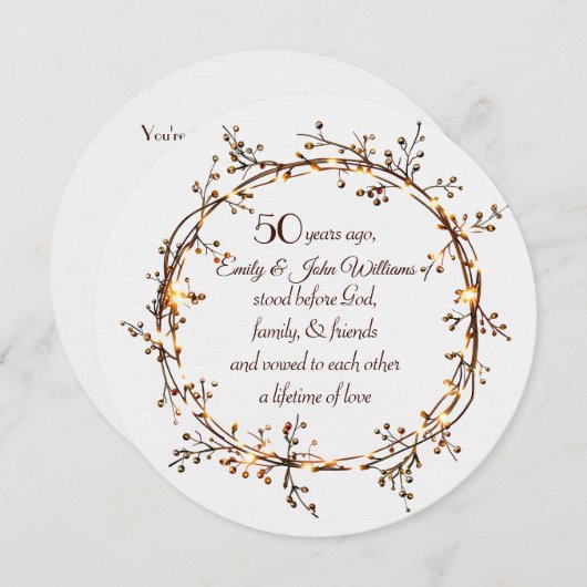 50周年記念パーティー白熱［赤熱］光を放つオータムベリーリース 招待状 (正面/裏面)