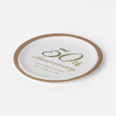 50周年記念パーティー紙プレート ペーパープレート (アングル)