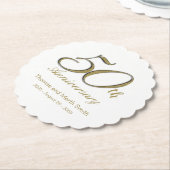 50周年記念パーティー紙飲み物用コースター ペーパーコースター (アングル)