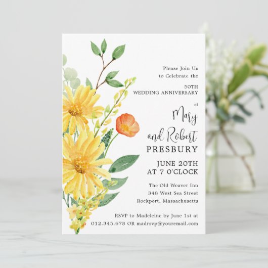50周年記念パーティー黄フローラ 招待状 (スタンド正面)
