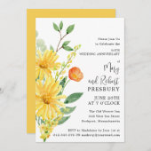 50周年記念パーティー黄フローラ 招待状 (正面/裏面)