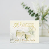 50周年記念パーティー-アイボリーRSVP返信カード 出欠カード (スタンド正面)