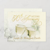 50周年記念パーティー-アイボリーRSVP返信カード 出欠カード (正面/裏面)