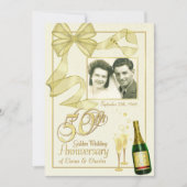 50周年記念パーティー – 写真ファンシー招待状 招待状 (正面)