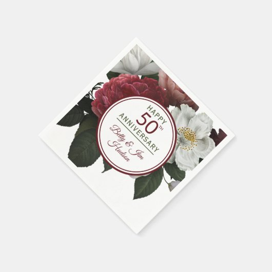 50周年記念パーティー(名前フローラ) スタンダードカクテルナプキン (角)