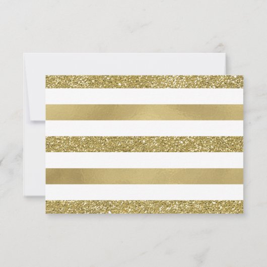 50周年記念パーティーRSVPカード、フェイク金ゴールド 招待状 (裏面)