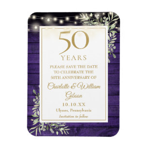 50周年記念パープルウッドセイヴ・ザ・デート マグネット